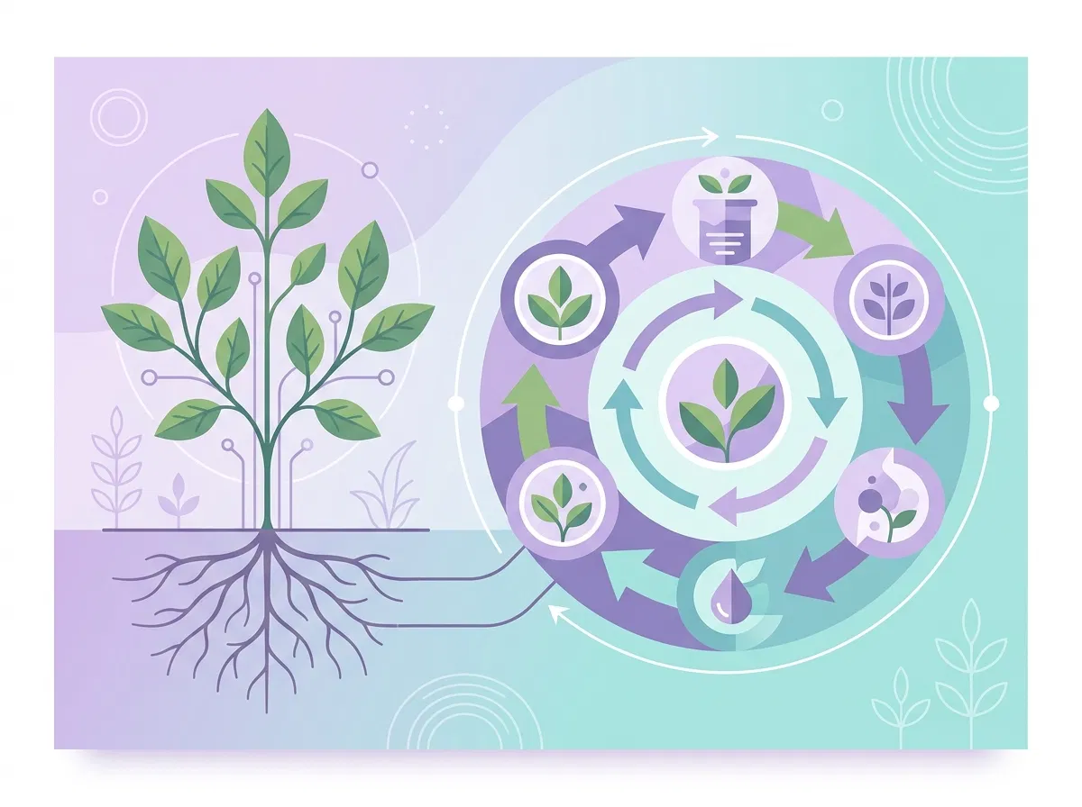 Botanisch diagram plantenextracten stofwisseling - informatief